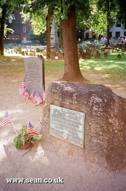 Photo of the grave of Samuel Adams in Boston, USA