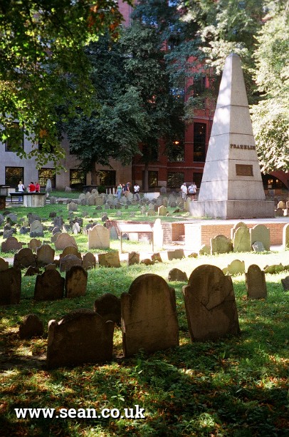 Photo of the Granary Burying Ground in Boston, USA