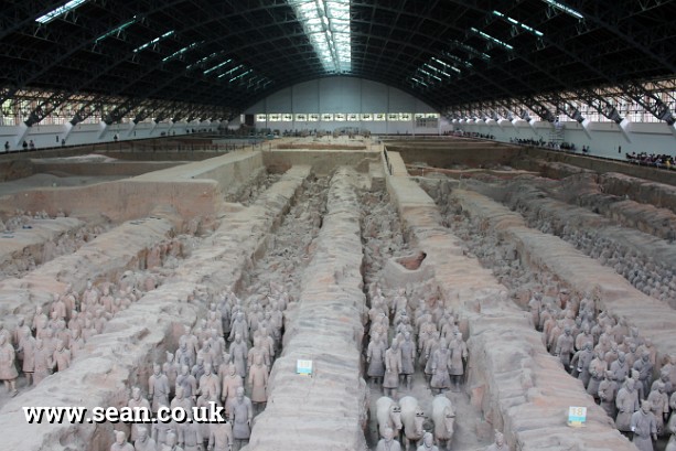 Photo of Pit 1 of the terracotta army, Xi'an in China