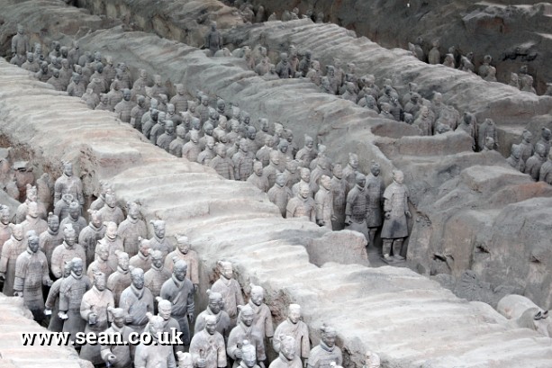 Photo of the corridors of the terracotta army in China