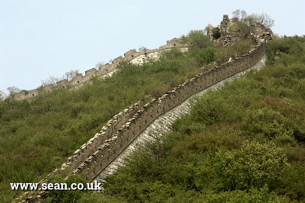 Photo of the unrestored Great Wall of China in China