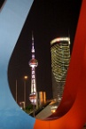the Oriental Pearl TV Tower, seen through the giant magnet