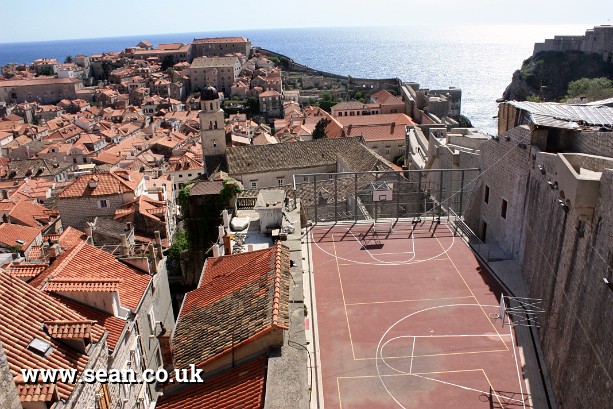 Photo of a basketball court in Dubrovnik