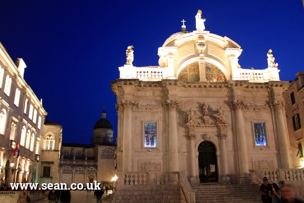 Photo of Church of St Blaise at night in Dubrovnik