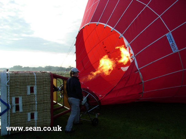 Photo of a hot air balloon being inflated in Hot Air Ballooning
