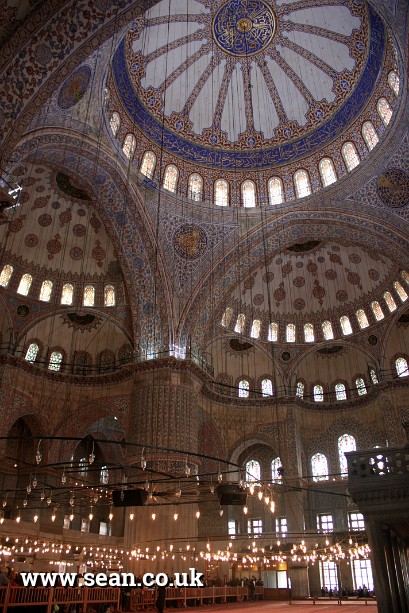 Photo of the ceiling of the Blue Mosque, Istanbul in Istanbul, Turkey