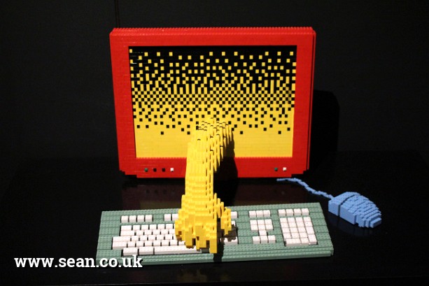 Photo of Lego computer sculpture in London, UK