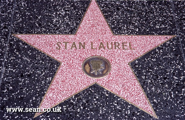 Photo of Stan Laurel's star on the Hollywood Walk of Fame in Los Angeles, USA