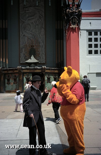 Photo of street performers in Hollywood in Los Angeles, USA