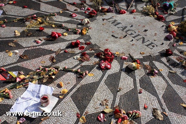 Photo of the Strawberry Fields memorial, New York in New York, USA