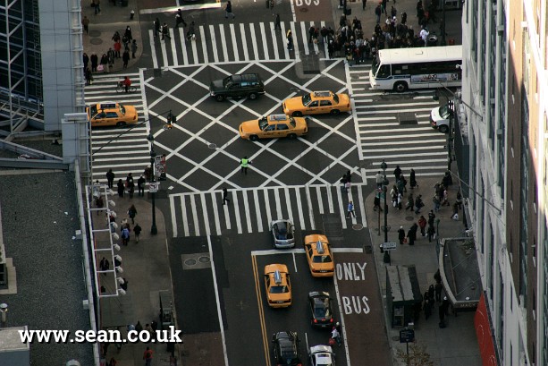 Photo of New York taxis and roads in New York, USA