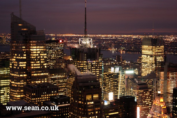 Photo of skyscrapers lit up in New York in New York, USA