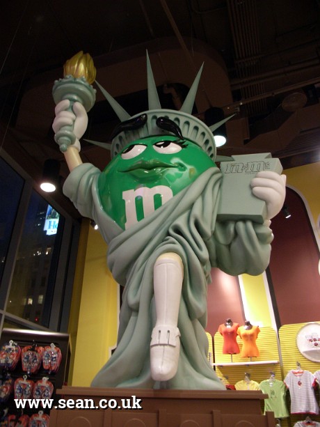 Photo of Statue of Liberty M&Ms character in New York, USA
