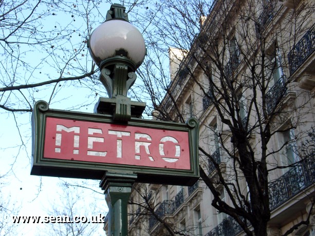 Photo of a Metro sign, Paris in Paris, France