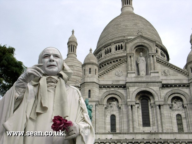 Photo of a human statue at Sacre Coeur in Paris, France