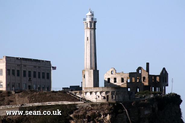 Photo of the Alcatraz Island lighthouse in San Francisco, USA