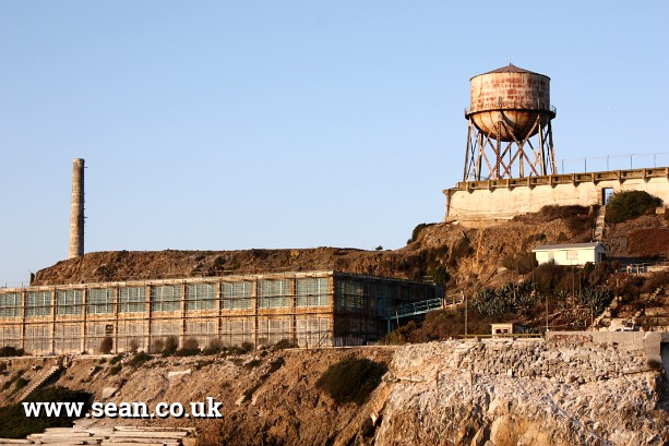 Photo of the water tower at Alcatraz in San Francisco, USA