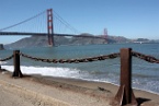the Golden Gate Bridge from the shore