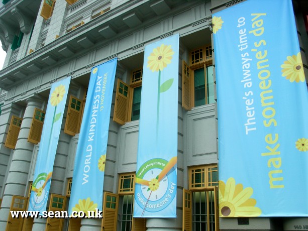 Photo of World Kindness Day banners in Singapore