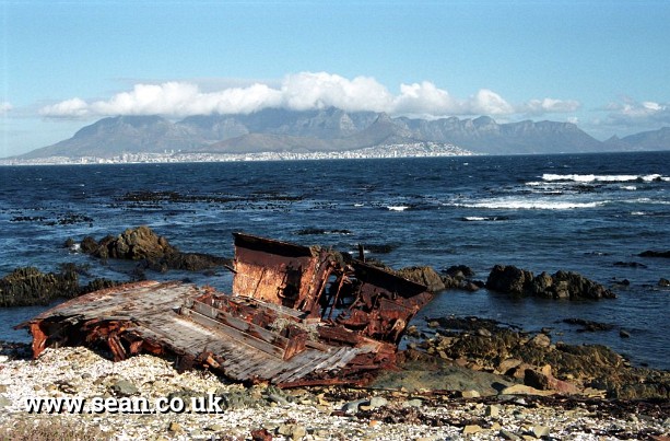 Photo of a shipwreck on Robben Island in South Africa