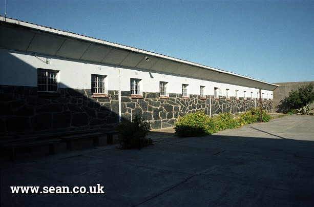 Photo of the cell blocks on Robben Island in South Africa
