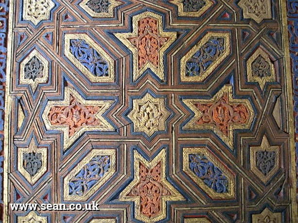 Photo of the woodwork in Real Alcazar in Spain