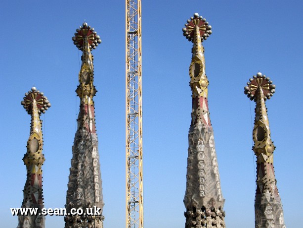 Photo of towers of Sagrada Familia in Spain