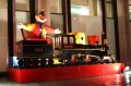 A jack in a box driving a train. Bizarrely.