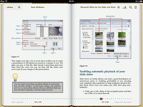 Screengrab of my Microsoft Office book in iBooks on the iPad