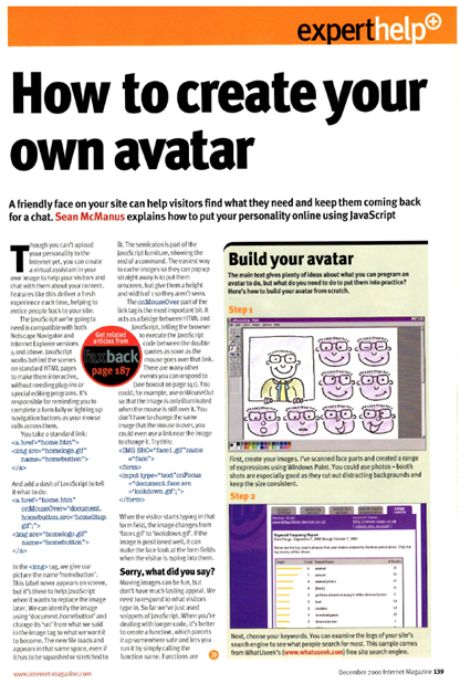 Scan of the article from Internet Magazine