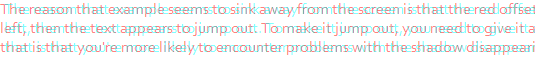 Paragraph of text in anaglyph effect