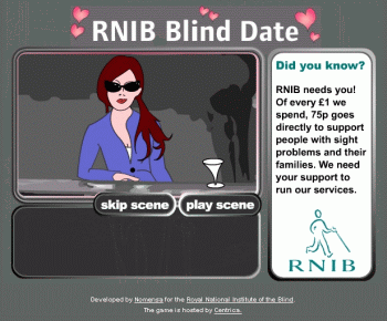 Screengrab of RNIB Blind Date flash game
