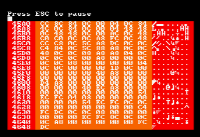 Amstrad CPC Hexdump screenshot