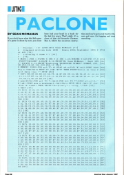 Scan of a magazine page showing the code listing for this program