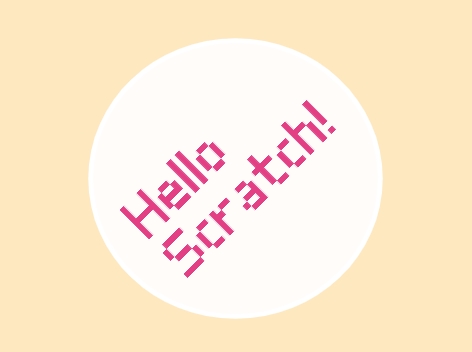 Hello Scratch! text, drawn using the new Scratch blocks