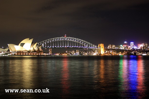 Photo of Sydney Harbour Bridge by night in Australia