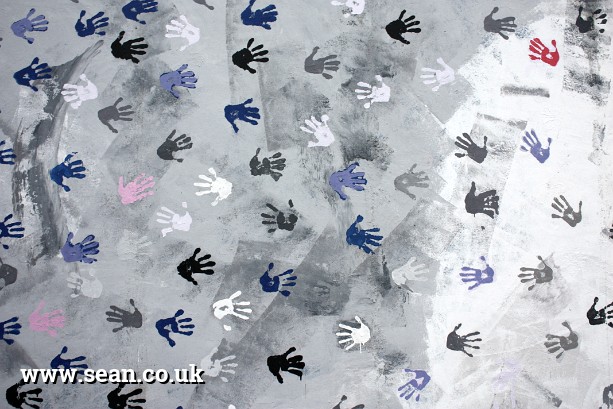 Photo of hand prints on the Berlin Wall in Berlin, Germany