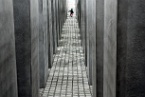 a child playing at the Holocaust Memorial, Berlin