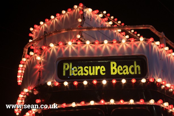 Photo of the pleasure beach tram in Blackpool in Blackpool, UK