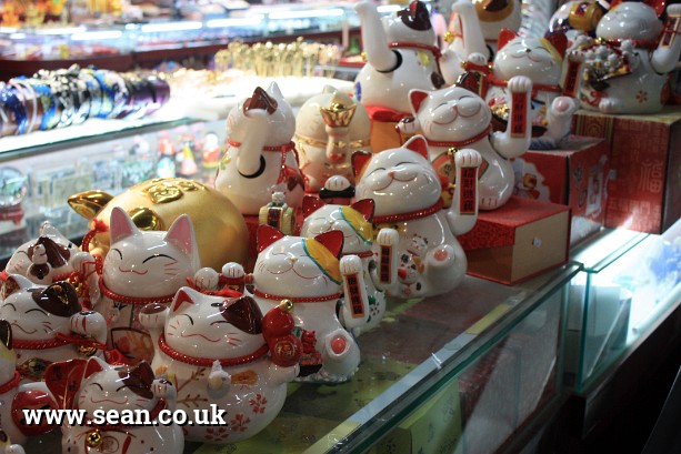 Photo of Chinese lucky cat souvenirs in China