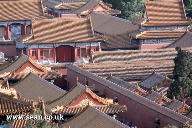 Photo of the rooftops of the Forbidden City in China