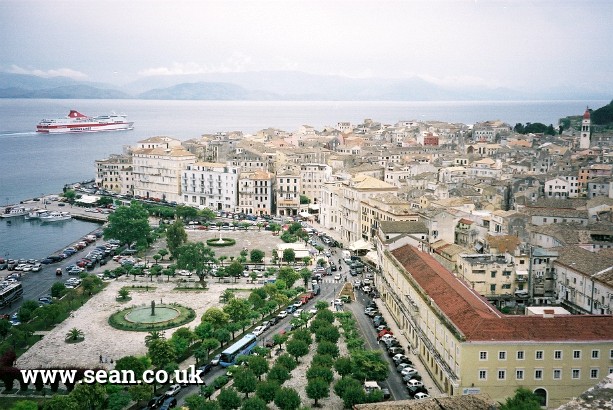 Photo of a view of Corfu from the New Fortress in Corfu
