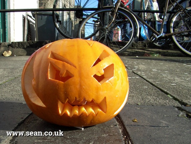 Photo of a Halloween pumpkin in Cambridge in England