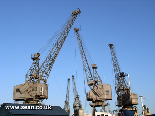 Photo of cranes in Southampton in England