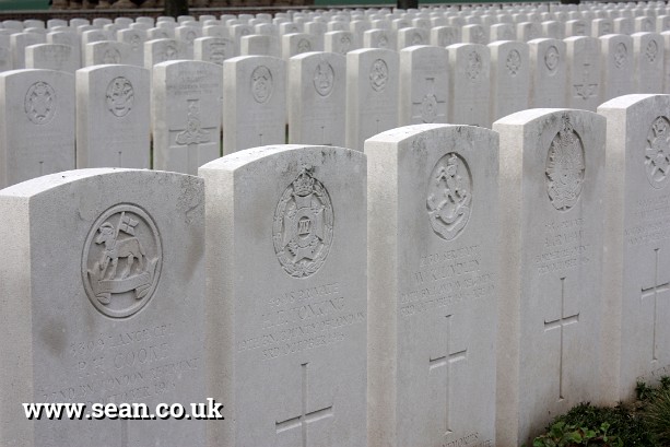 Photo of first world war graves in the Somme in France
