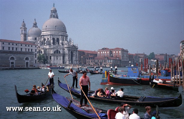 Photo of goldolas in Venice, Italy in Italy