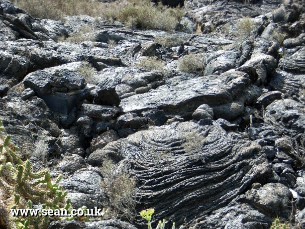 Photo of solidified lava flows, Lanzarote in Lanzarote