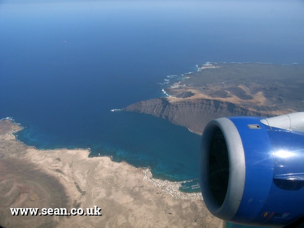 Photo of Lanzarote from the air in Lanzarote