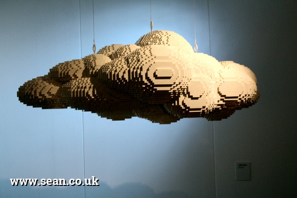 Photo of a cloud made of Lego in London, UK