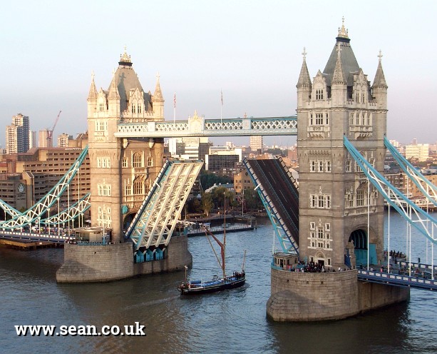 Photo of Tower Bridge opening up in London, UK